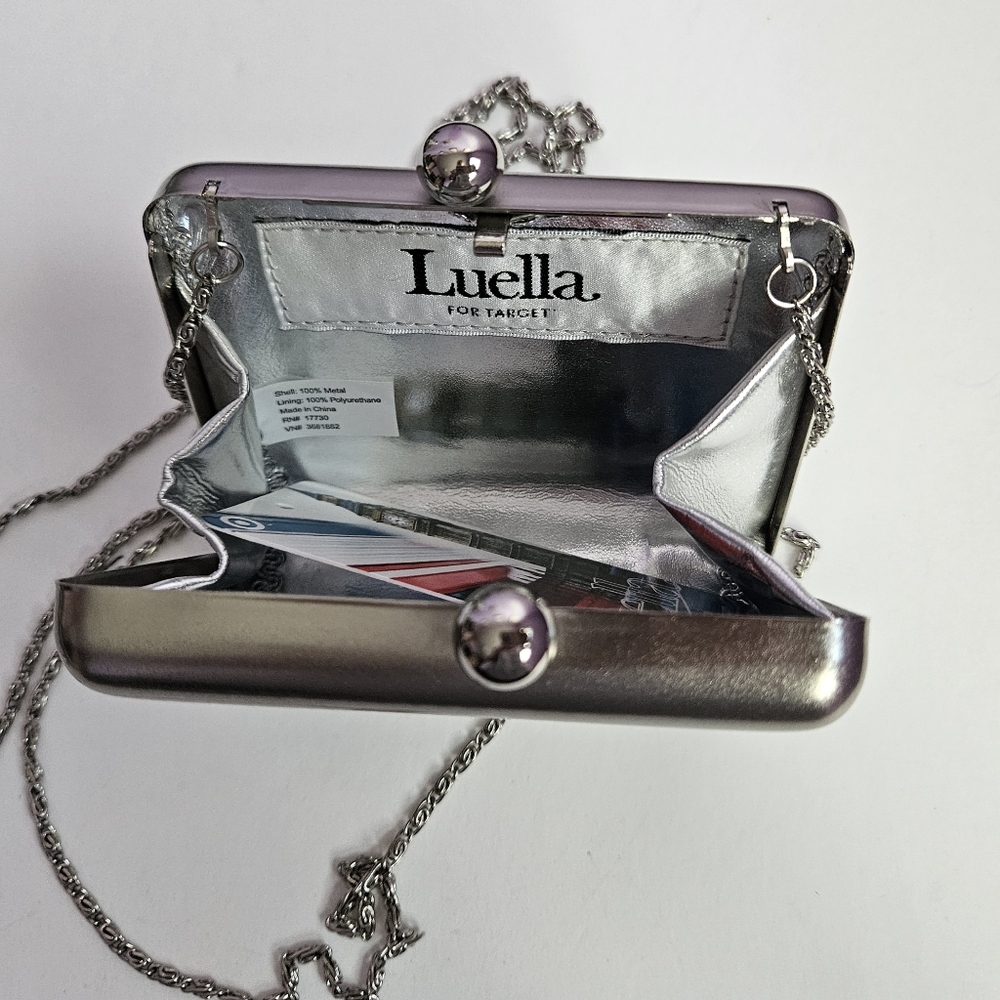 Silver Rhinestone Square Evening Bag - Picture 2 of 5
